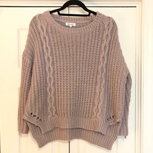 Lavender Gray Chunky Knit Sweater